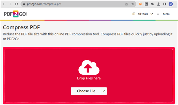 Сжатие PDF в PDF2Go