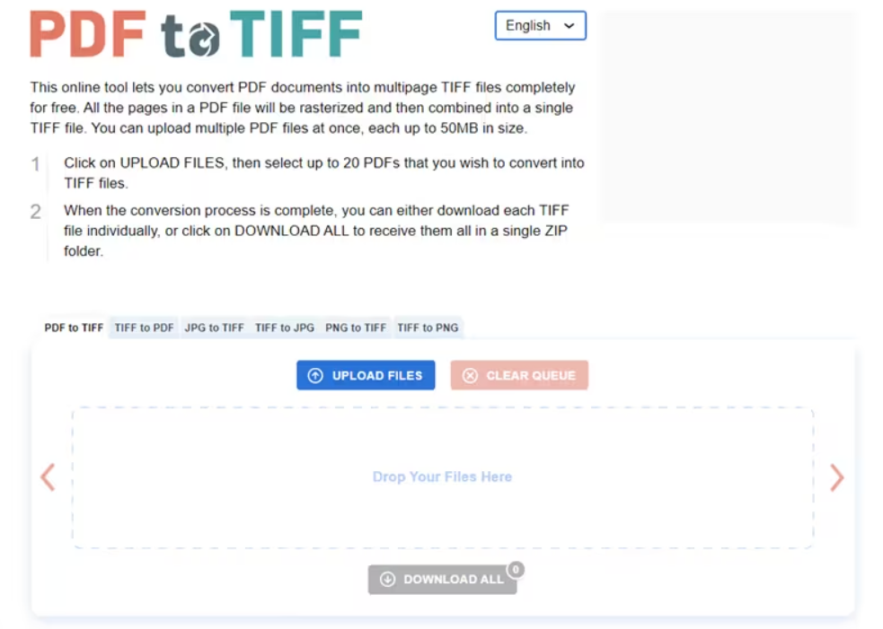 Скриншот PDF2TIFF