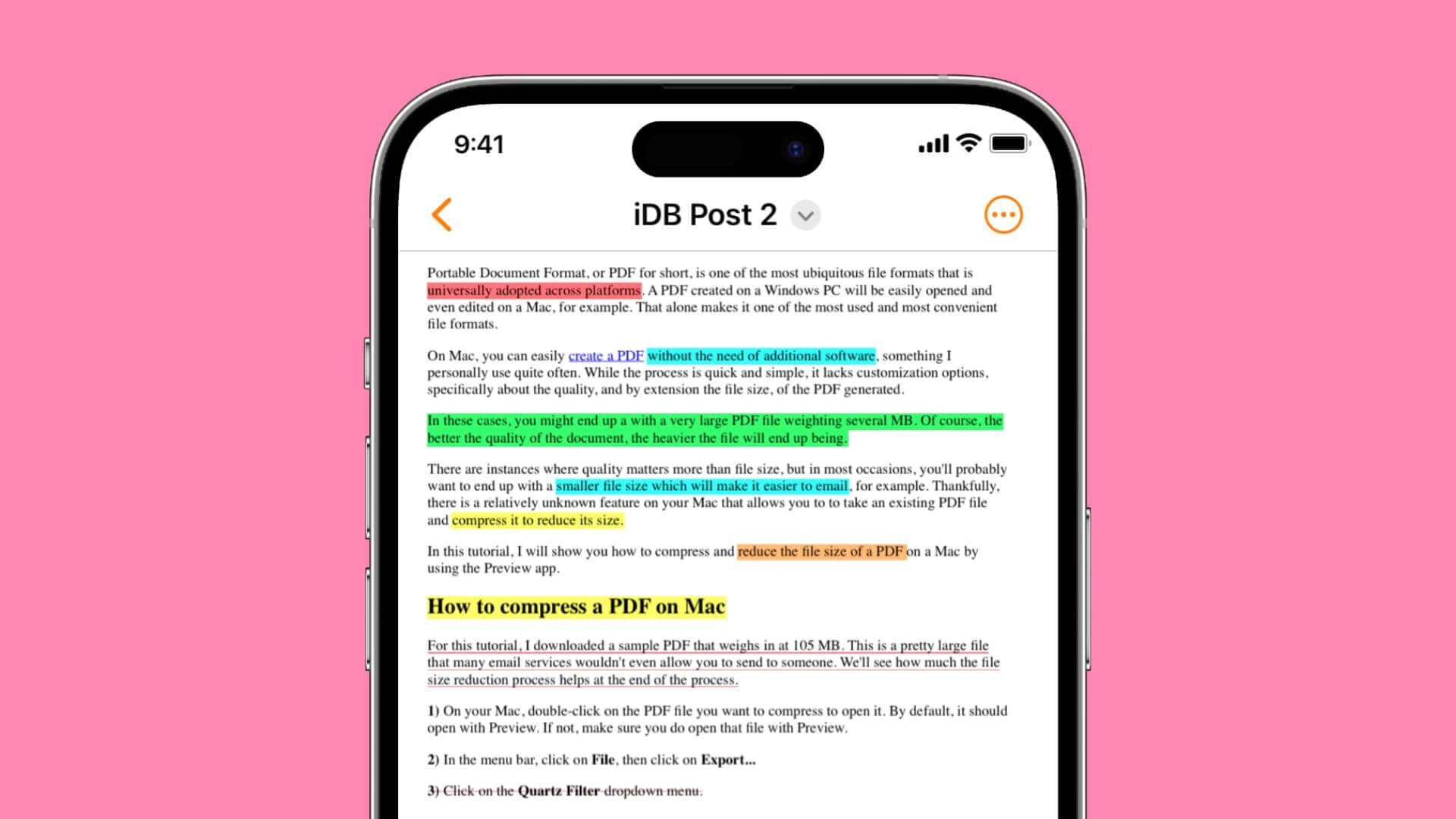 Разметка PDF на iPhone и iPad