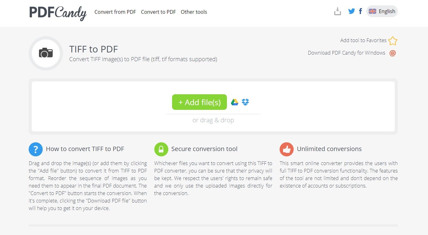 PDF Candy TIFF to PDF