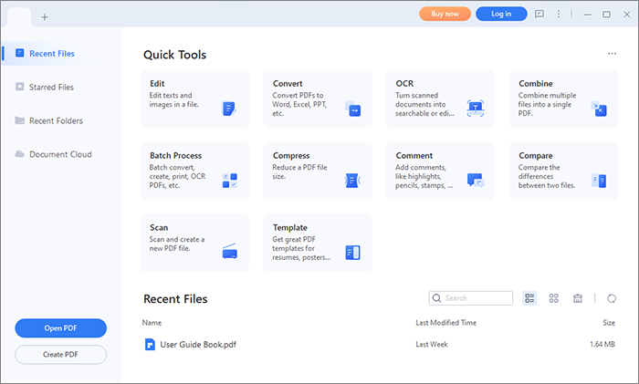 Окно PDFelement Pro с основными инструментами