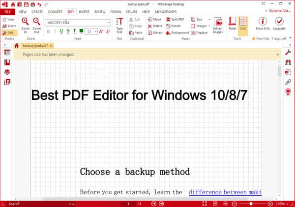 Интерфейс PDFescape