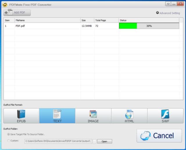 Интерфейс PDFMate PDF Converter