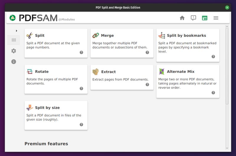 Скриншот PDFsam Basic