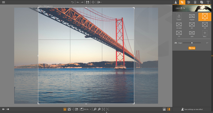 Пресеты кадрирования в Fotophire Photo Editor