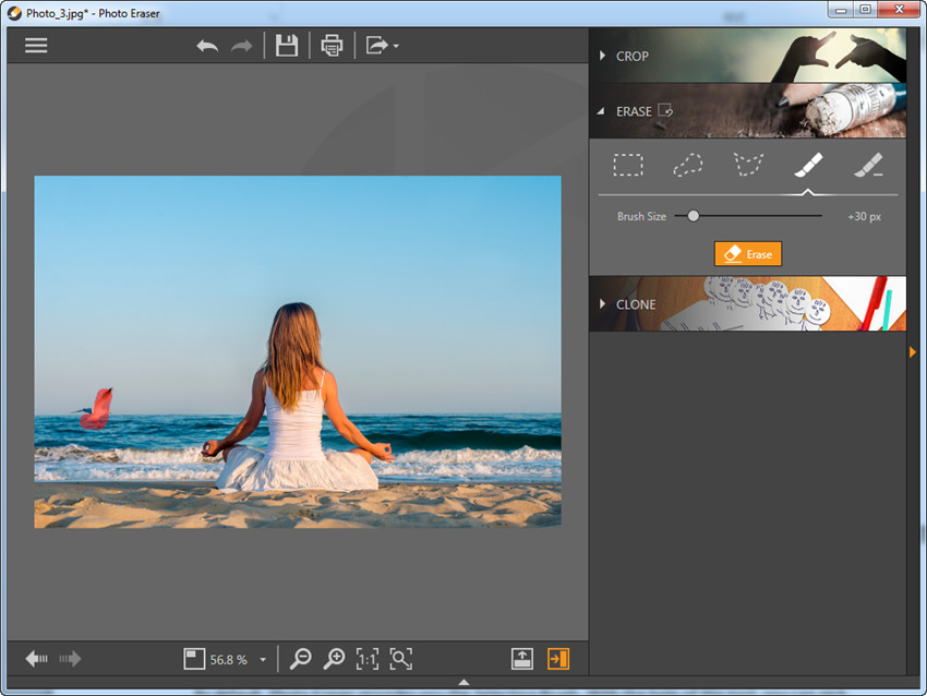 Выделение объекта перед удалением в Fotophire Photo Eraser