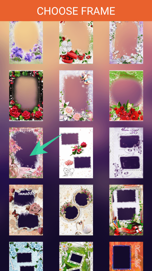 Photo Frame — пример интерфейса приложения