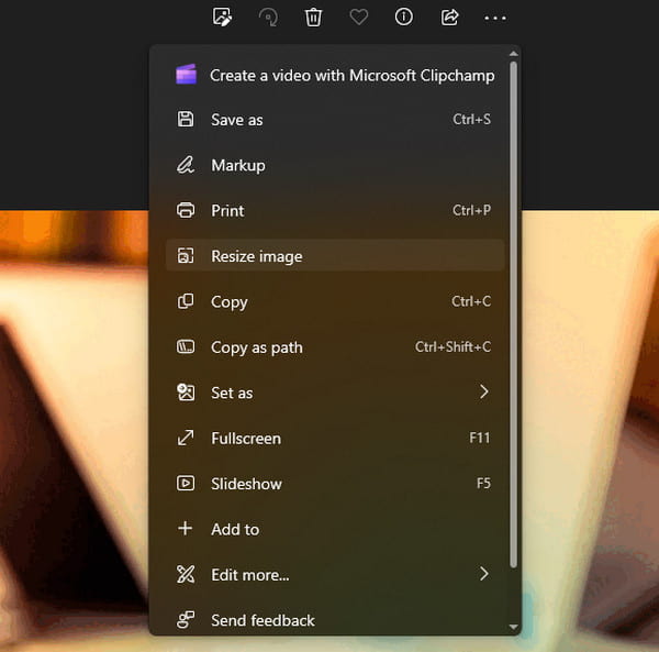 Приложение «Фотографии» в Windows: изменение размера изображения
