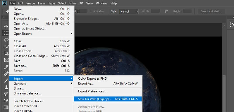 Экспорт GIF из Photoshop на Mac