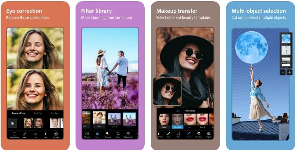 Adobe Photoshop Express — мобильный экран приложения