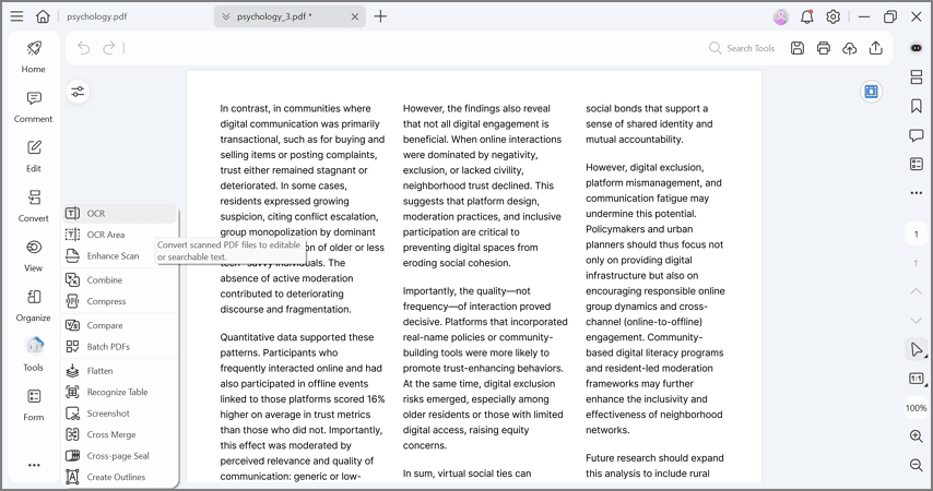 OCR в Wondershare PDFelement