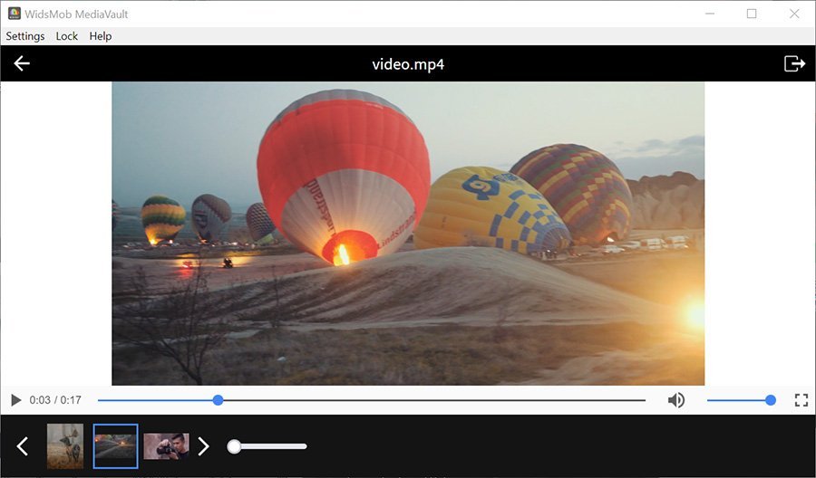 Воспроизведение видео в WidsMob MediaVault