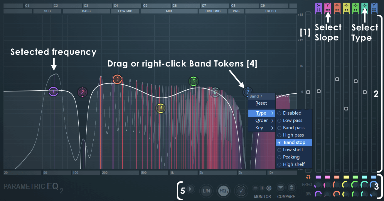 Окно Fruity Parametric EQ 2 в FL Studio