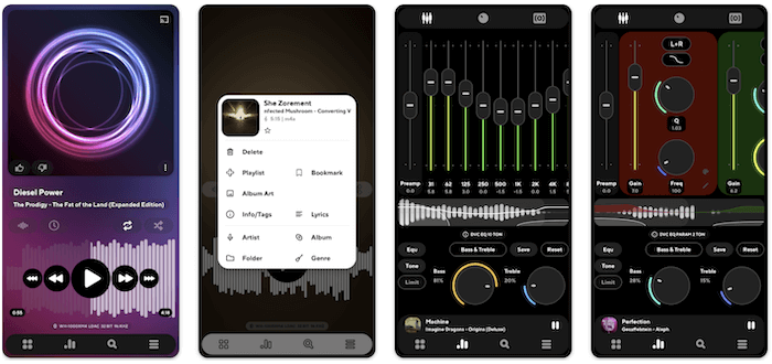 Интерфейс Poweramp на Android