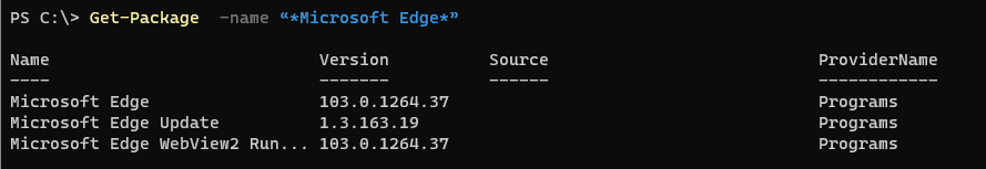 Проверка версии Edge после возврата