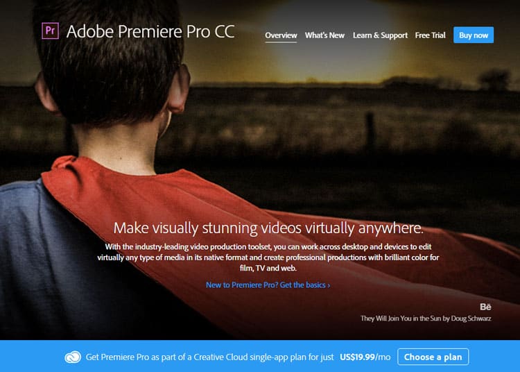 Скриншот интерфейса Adobe Premiere Pro