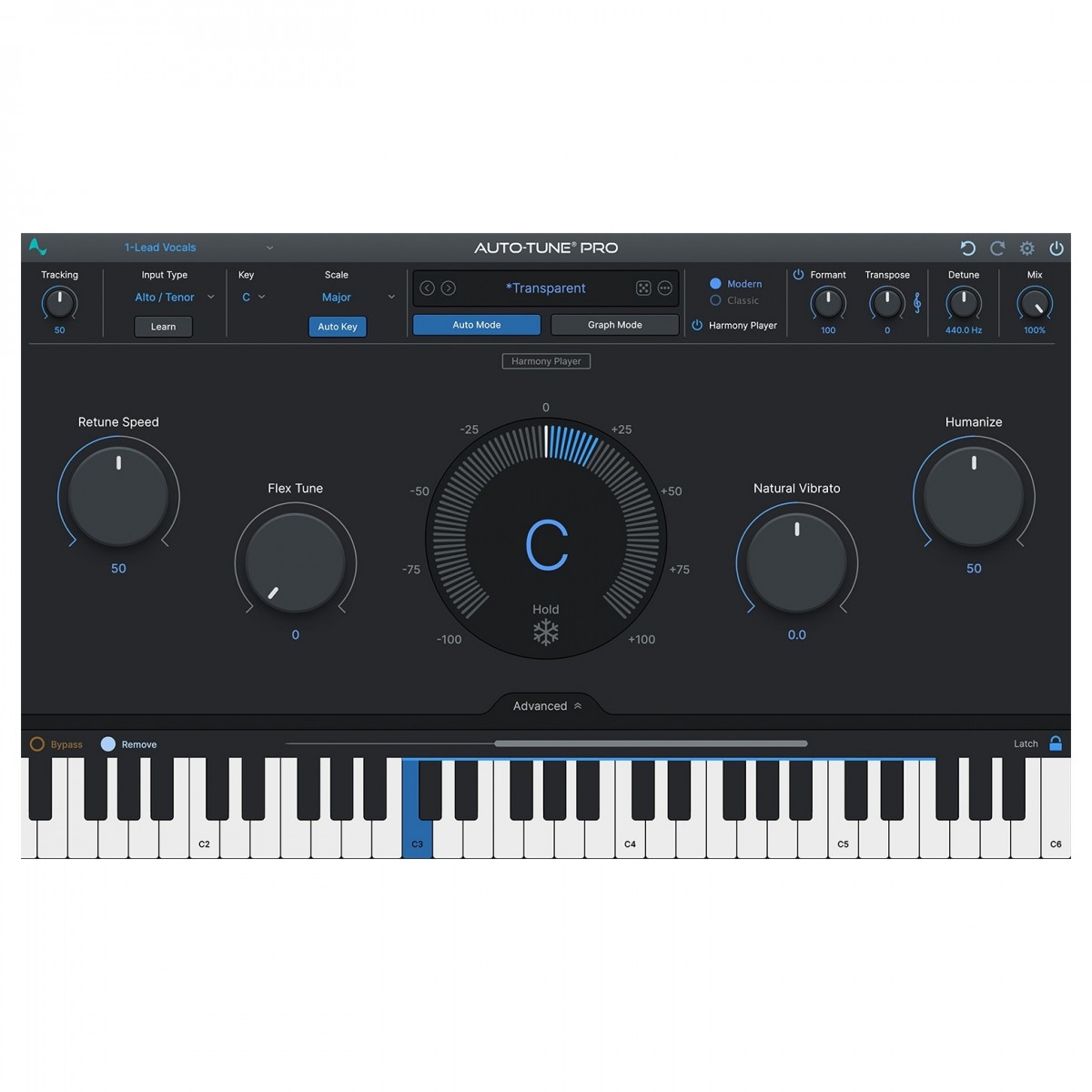 Интерфейс Antares AutoTune Pro 11