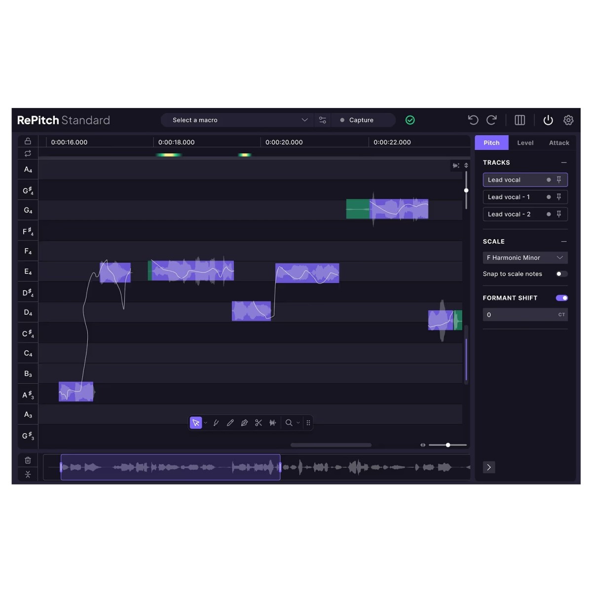 Интерфейс Synchro Arts RePitch 2