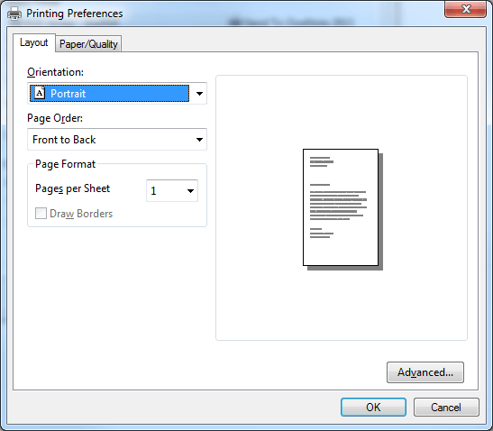 Printing Preferences в 7-PDF Printer