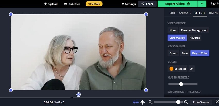 Замена фона в Kapwing