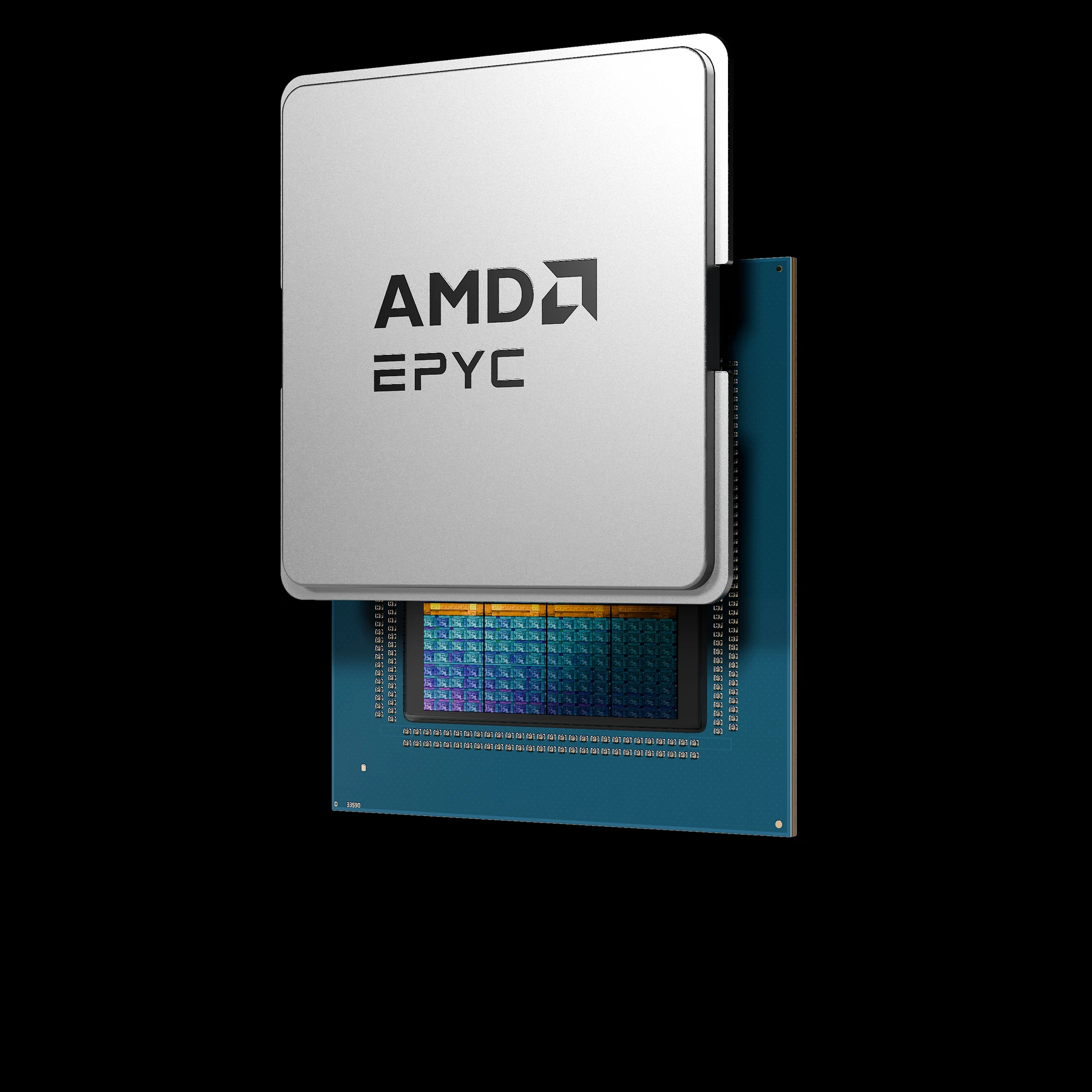Официальное изображение корпуса и кристальной компоновки AMD EPYC 9006