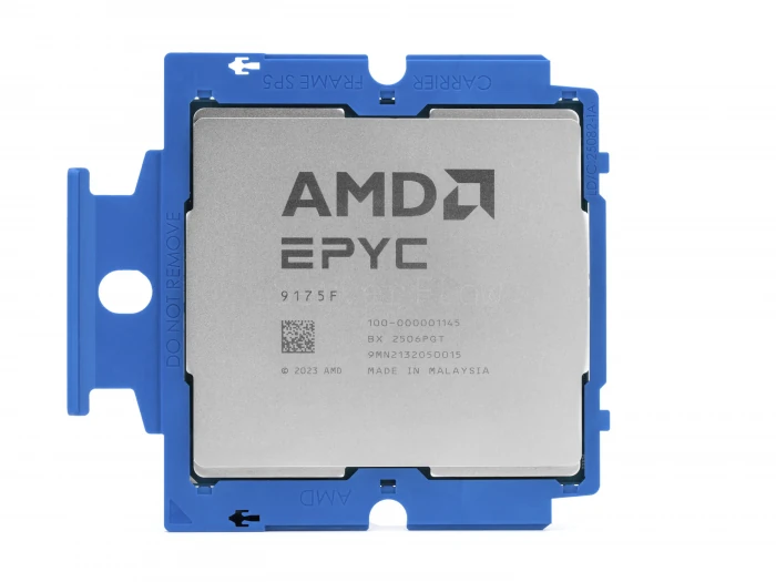 AMD EPYC 9175F, маркировка 9175F и OPN 100-000001145 на теплораспределителе