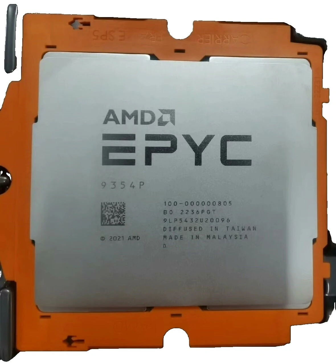 AMD EPYC 9354P с маркировкой 9354P и OPN 100-000000805