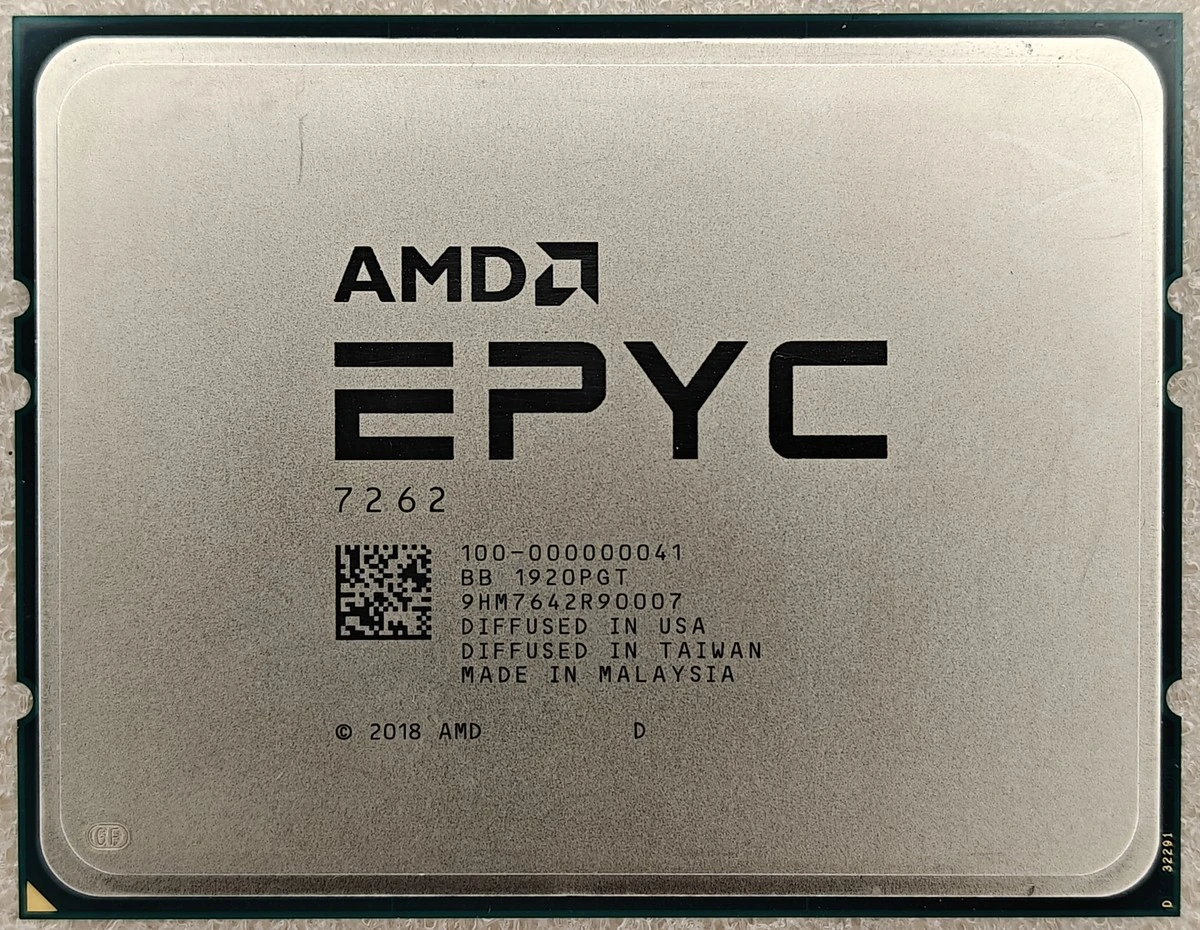 AMD EPYC 7262 с маркировкой модели и OPN 100-000000041
