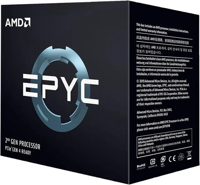 Упаковка AMD EPYC 2-го поколения, использовавшаяся для boxed-версии EPYC 7402P