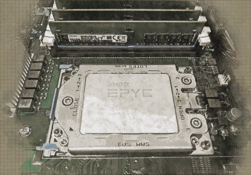 AMD EPYC 7281, реальная фотография процессора из тестового обзора