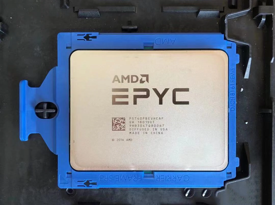 AMD EPYC 7401P с маркировкой PS740PBEVHCAF в carrier frame SP3
