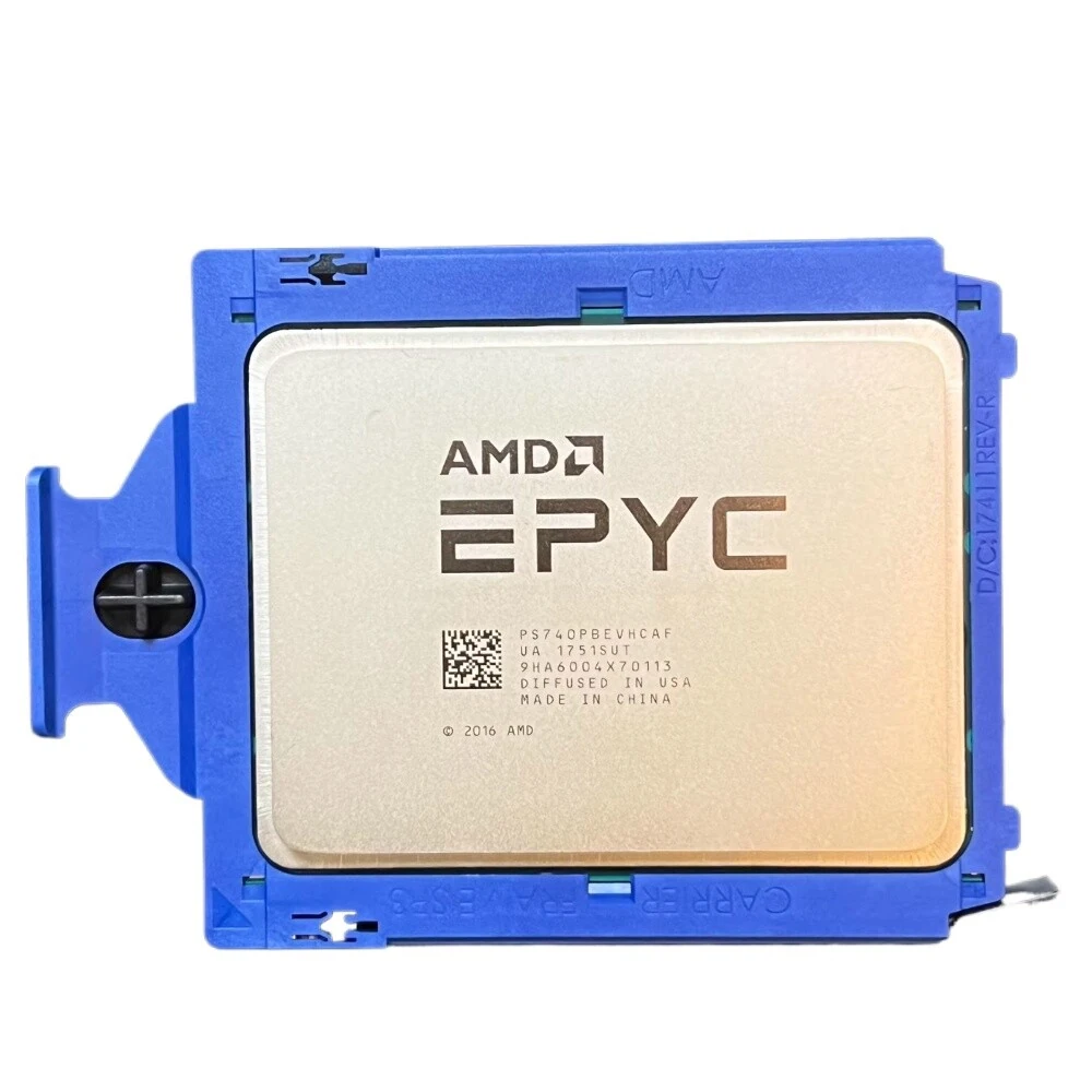 AMD EPYC 7401P с маркировкой PS740PBEVHCAF в синей рамке Socket SP3