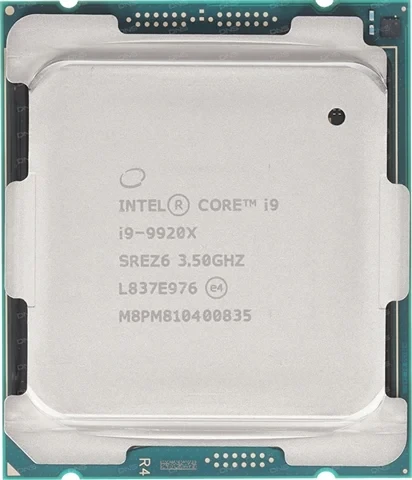Intel Core i9-9920X X Series SREZ6, вид на теплораспределительную крышку процессора