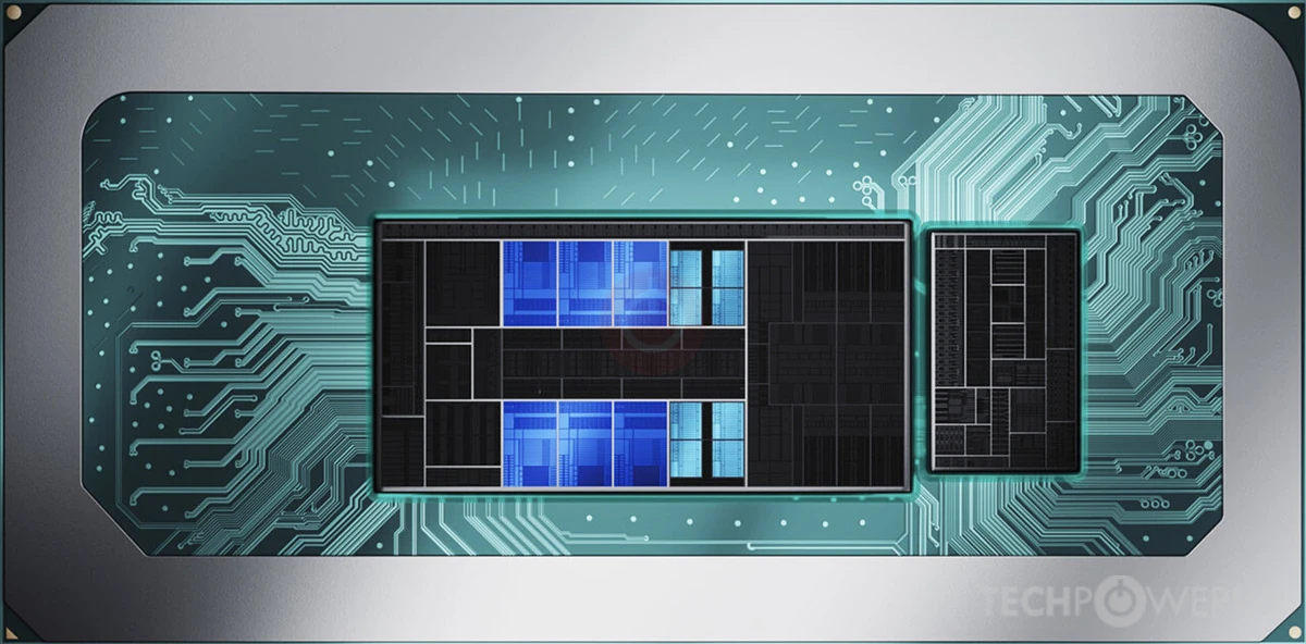 Intel Core i7-13705H — техническая иллюстрация корпуса и кристалла