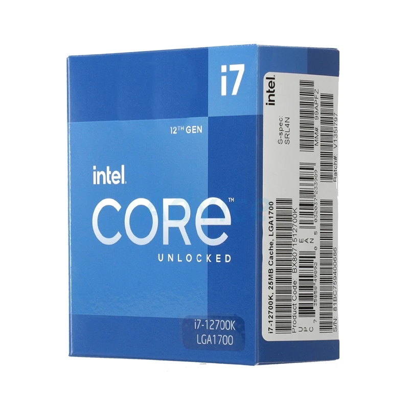 Розничная упаковка Intel Core i7-12700K BX8071512700K