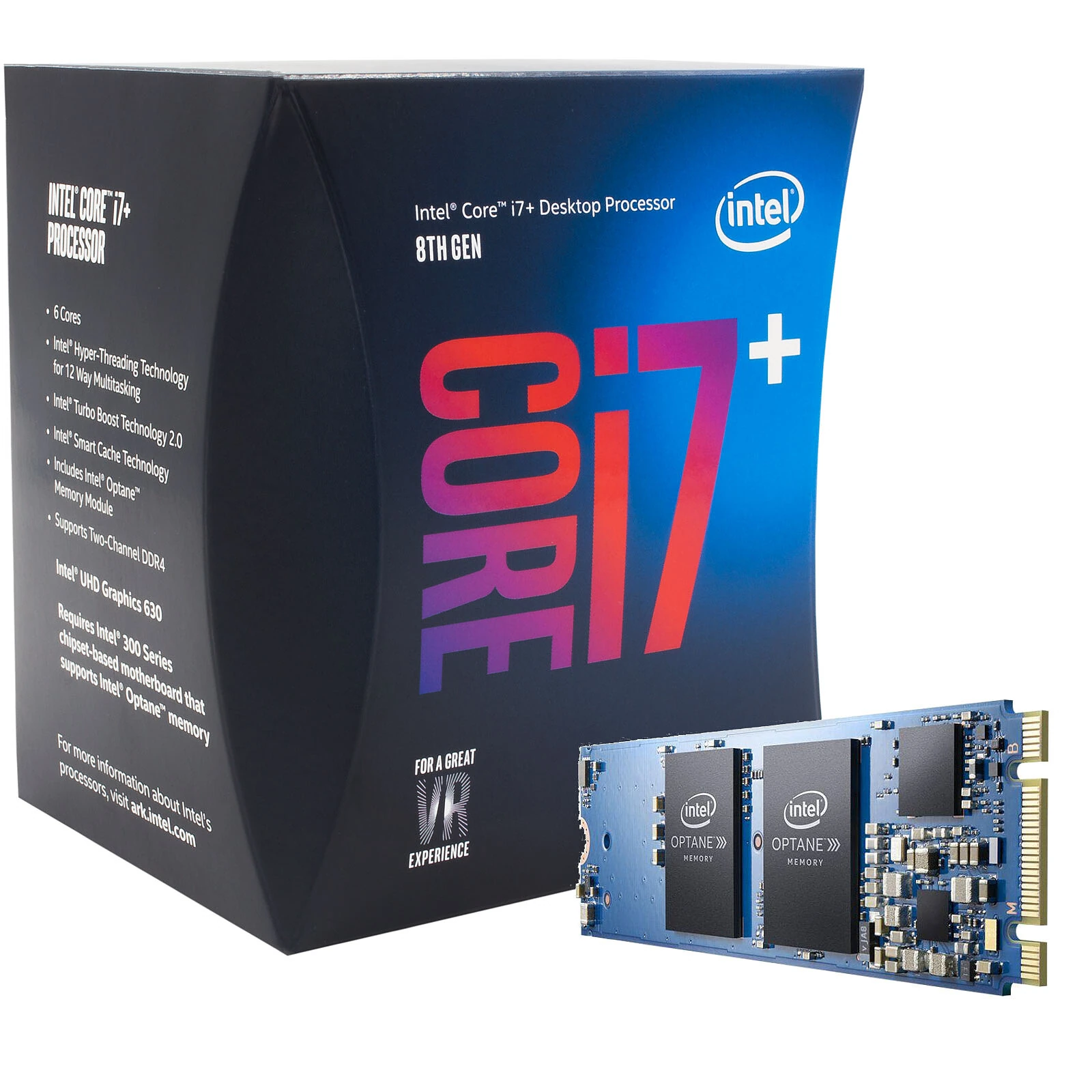 Розничная упаковка Intel Core i7+8700 Includes Intel Optane Memory