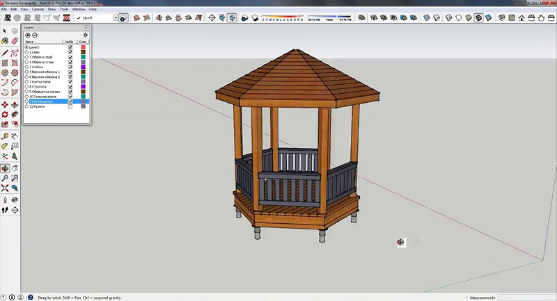 Проект беседки в SketchUp