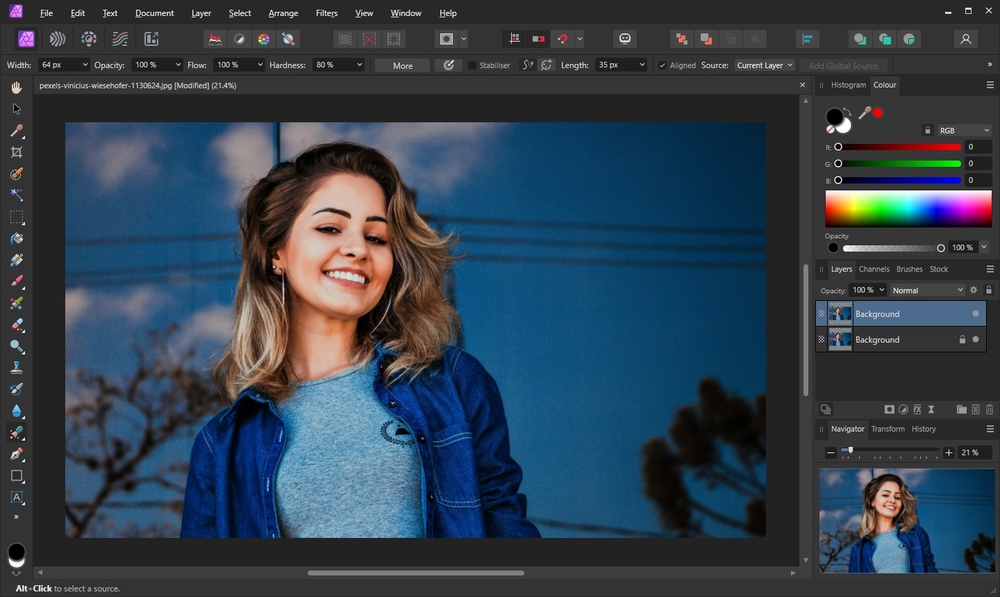 Affinity Photo — инструменты ретуши