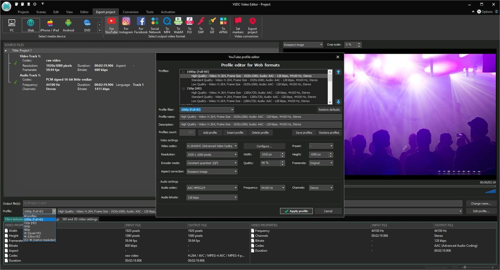 VSDC Free Video Editor — скриншот интерфейса