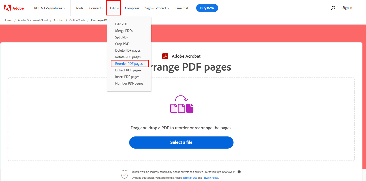Sejda: работа со страницами PDF