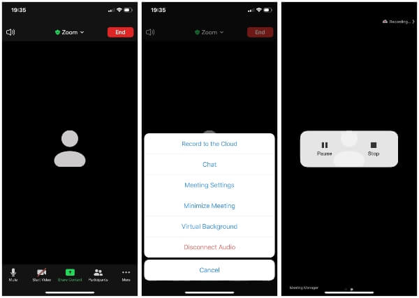 Запись Zoom на iOS через встроенную облачную функцию