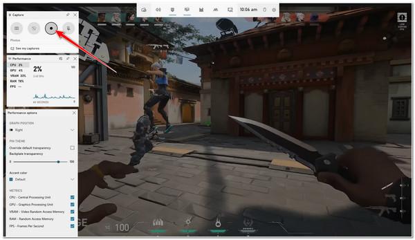 Xbox Game Bar: виджет Capture для записи Steam-игры