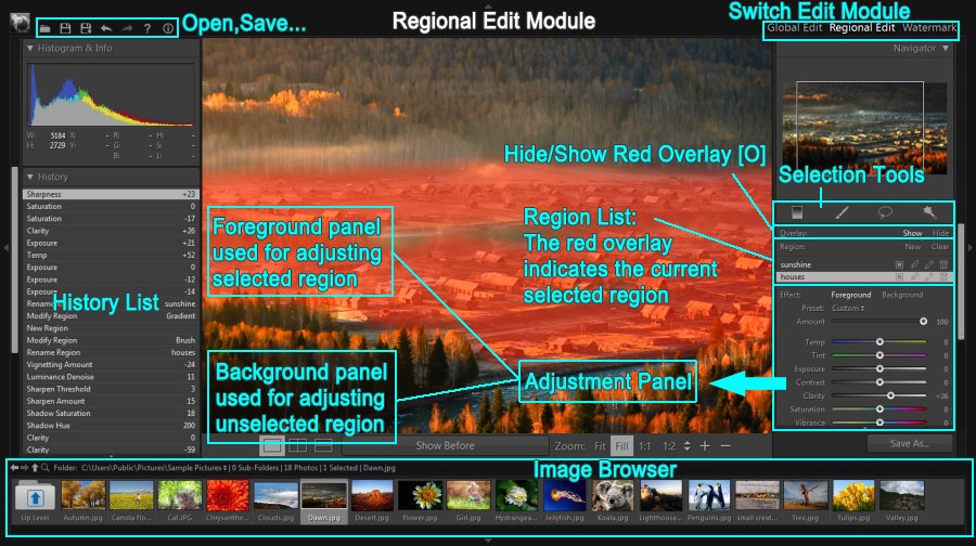 Модуль Regional Edit в PT Photo Editor