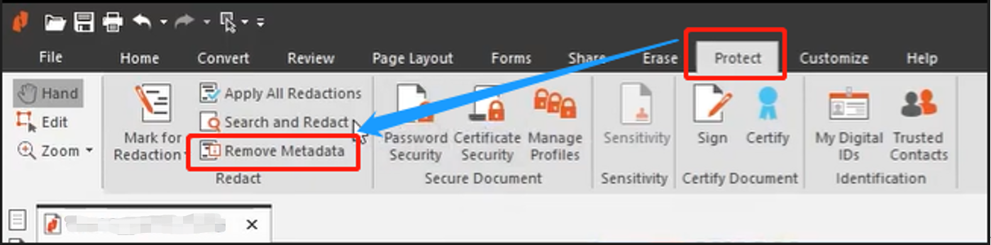 Удаление метаданных в Nitro PDF Pro