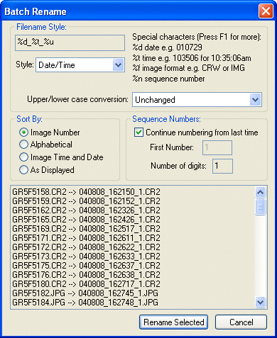 BreezeBrowser Pro Batch Rename