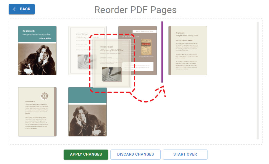 Перестановка страниц PDF в Visual Paradigm
