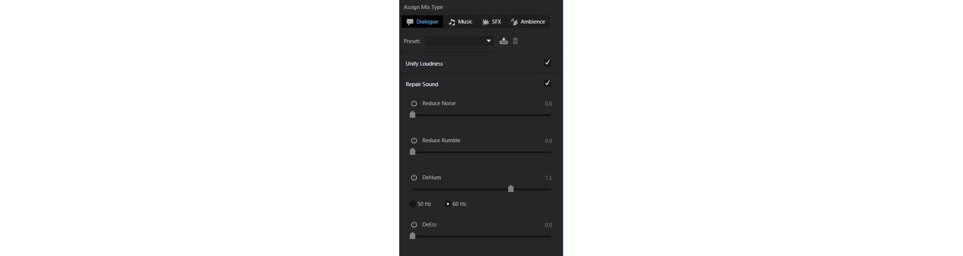 Adobe Audition: Repair Sound в Essential Sound