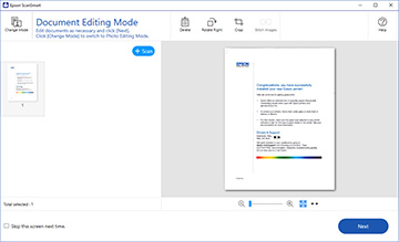 Скриншот Epson ScanSmart: просмотр, поворот, обрезка и удаление страниц