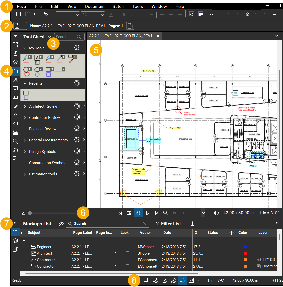 Скриншот Bluebeam Revu: revu interface