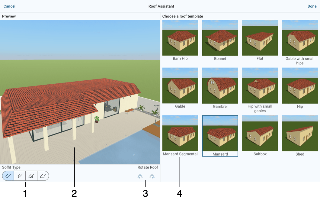 Roof Assistant в Live Home 3D для Android